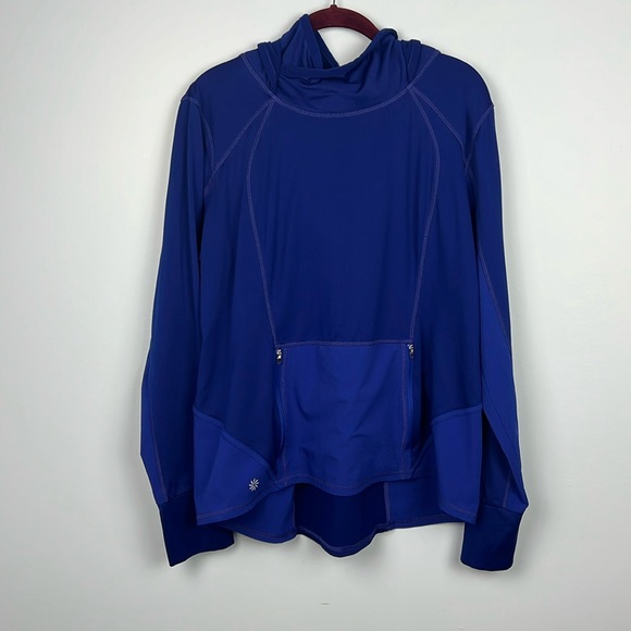 Athleta Tops - Athleta blue women’s pullover lightweight hoodie size XL